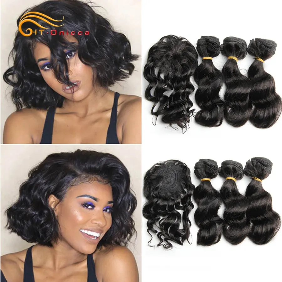 Loose Deep Brazilian Hair Weave Bundles 8 Inch 100% Human