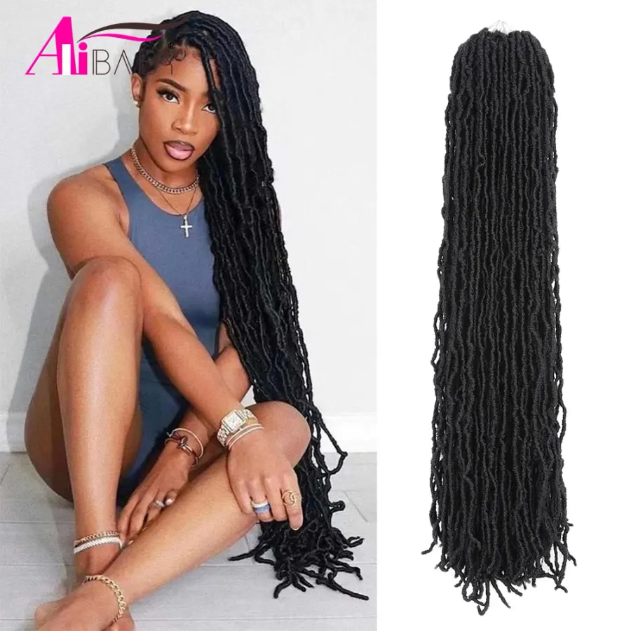 New Faux Loc Crochet Hair Synthetic Black Braiding Hair
