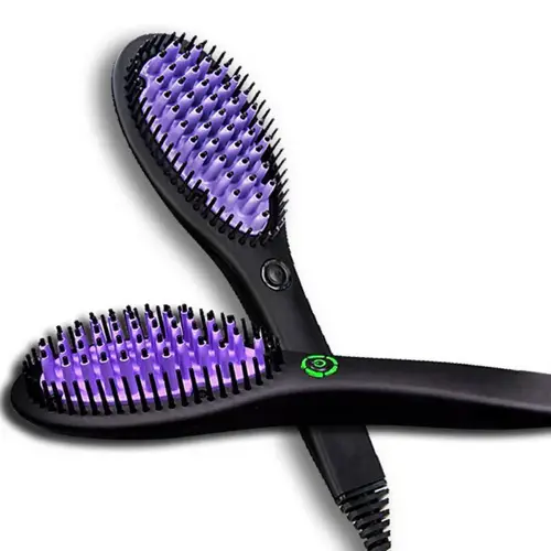 Hair Straightener Brush Ceramic Fast Straightening Heating