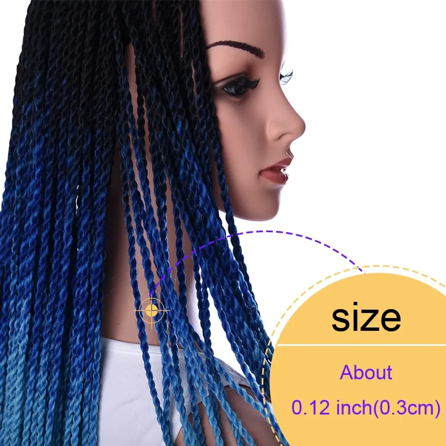Silike Ombre Senegalese Twist Hair Crochet braids 24 inch 24