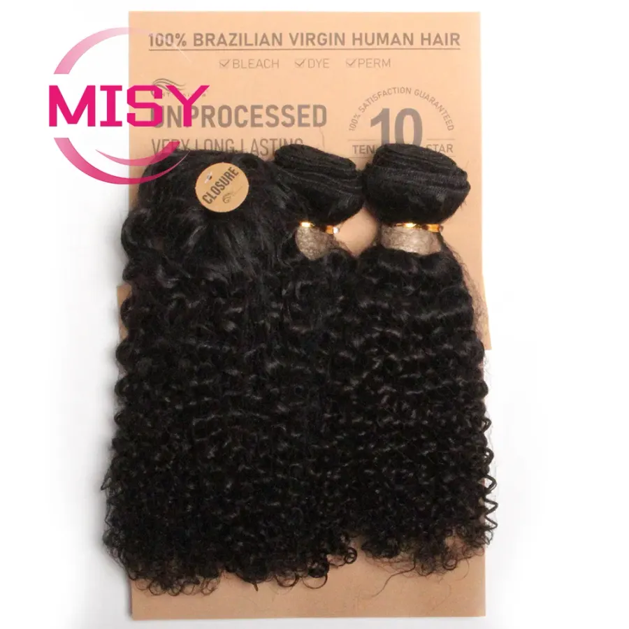 Short Brazilian Curly Hair Bundles With Closure Natural Human