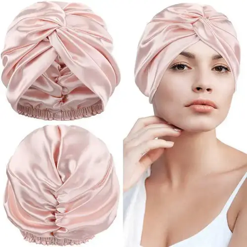 100 Mulberry Silk Turban Bonnets Twisted Sleeping Night Cap