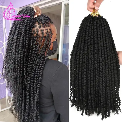 Pre Twisted Passion Twist Crochet Hair Synthetic Spring Twist