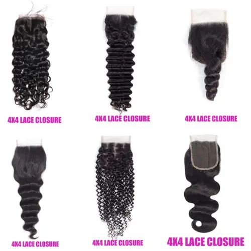 Lace Closure Only 4x4 Water Wave Closure 15A Human Hair