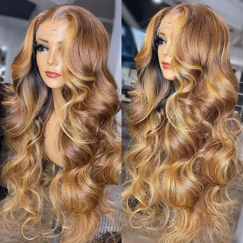 Ombre Highlight Wig Brazilian HD Lace Front Human Hair Wigs