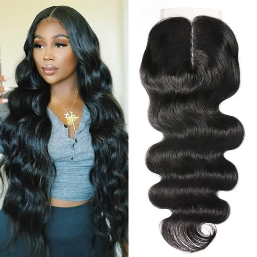 HD Transparent Body Wave Lace Closure 4x1 Lace Closure Human