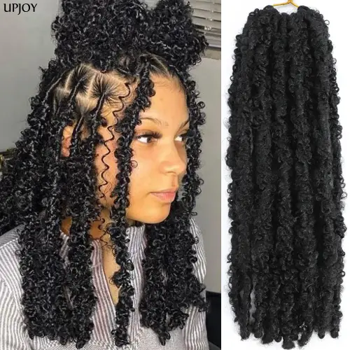 14 12 inch Butterfly Faux Locs Crochet Hair Braids Pre looped