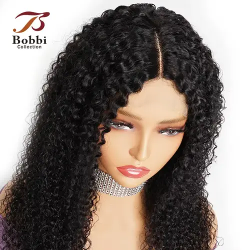 Jerry Curly Lace Front Wig 100% Human Hair Wig Black Middle