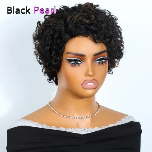 Jerry Curly Short Pixie Lace Front Human Hair Wigs HD Lace