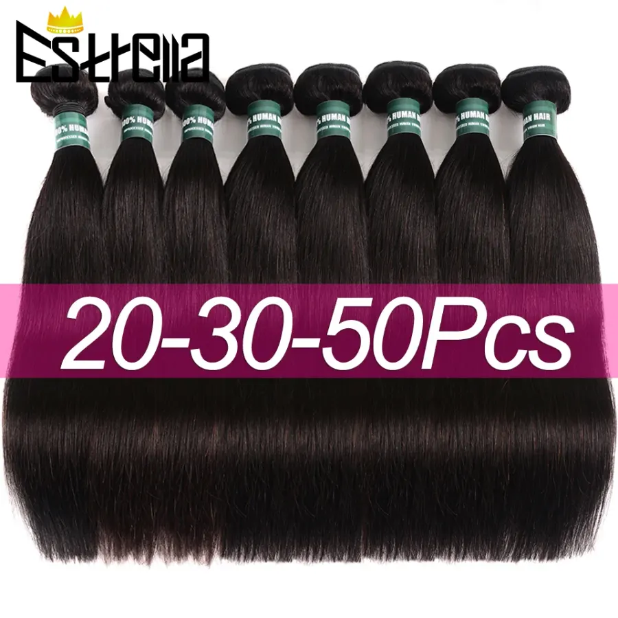 Straight Human Hair Bundles 20 30 50 Brazilian Hair Weave