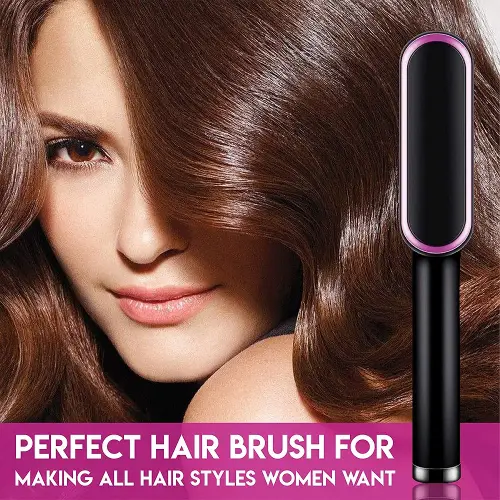 Hair Straightener Brush Hot Comb Ionic Straightening Brush