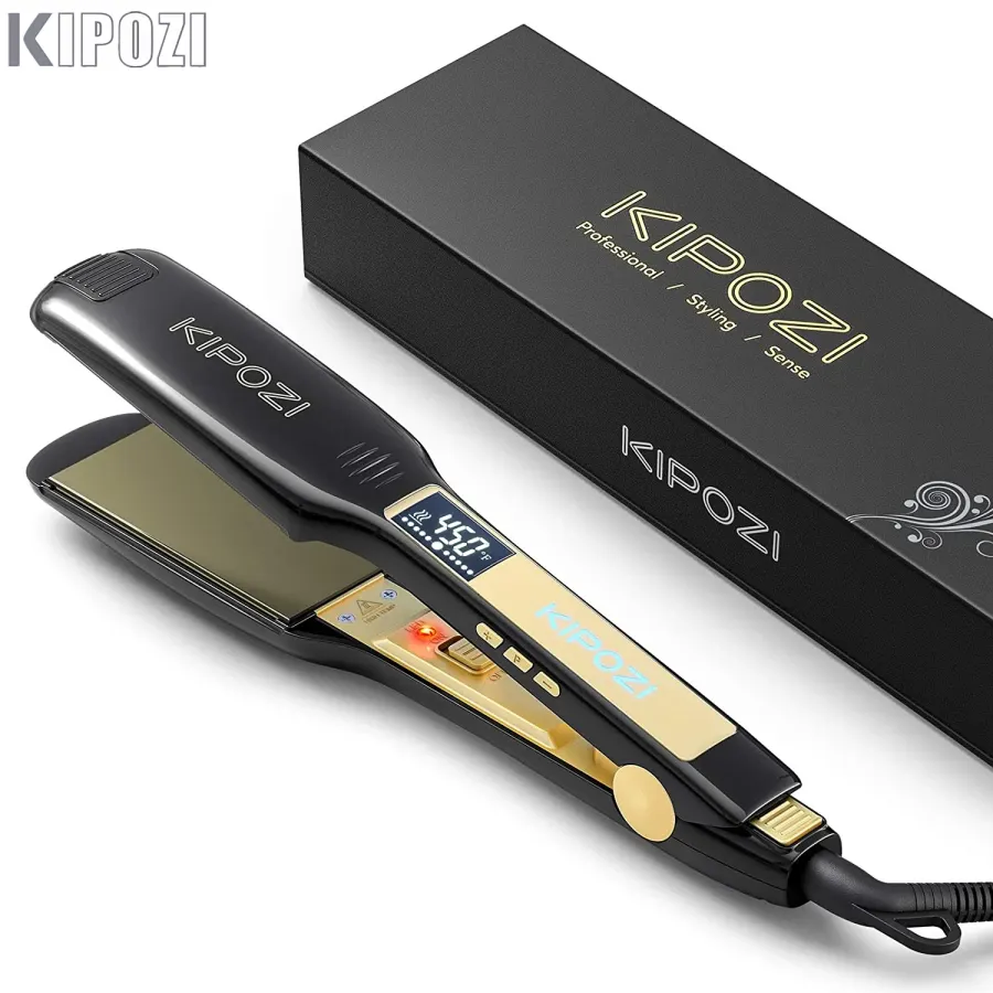 KIPOZI Professional Titanium Flat Iron Hair Straightener with
