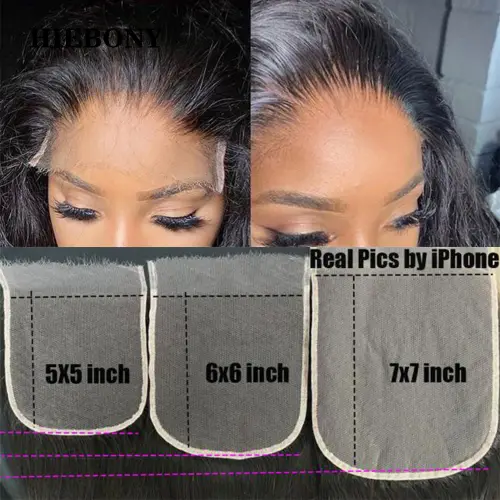 HiEbony HD Lace Closure Only Straight 5x5 6x6 7x7 Melt Skin