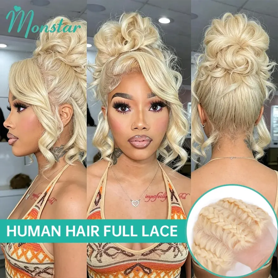 Human Hair Full Lace Blonde Lace Front Wig Human Hair 360