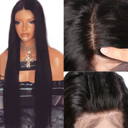 Silky Straight Silk Base Full Lace Wigs 100% Brazilian Human