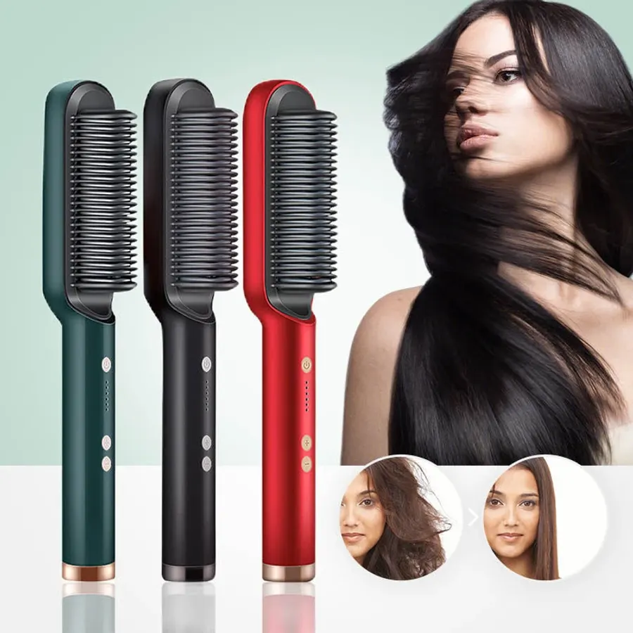 Hair Straightener Hot Comb Curling Iron Multi-speed Electric