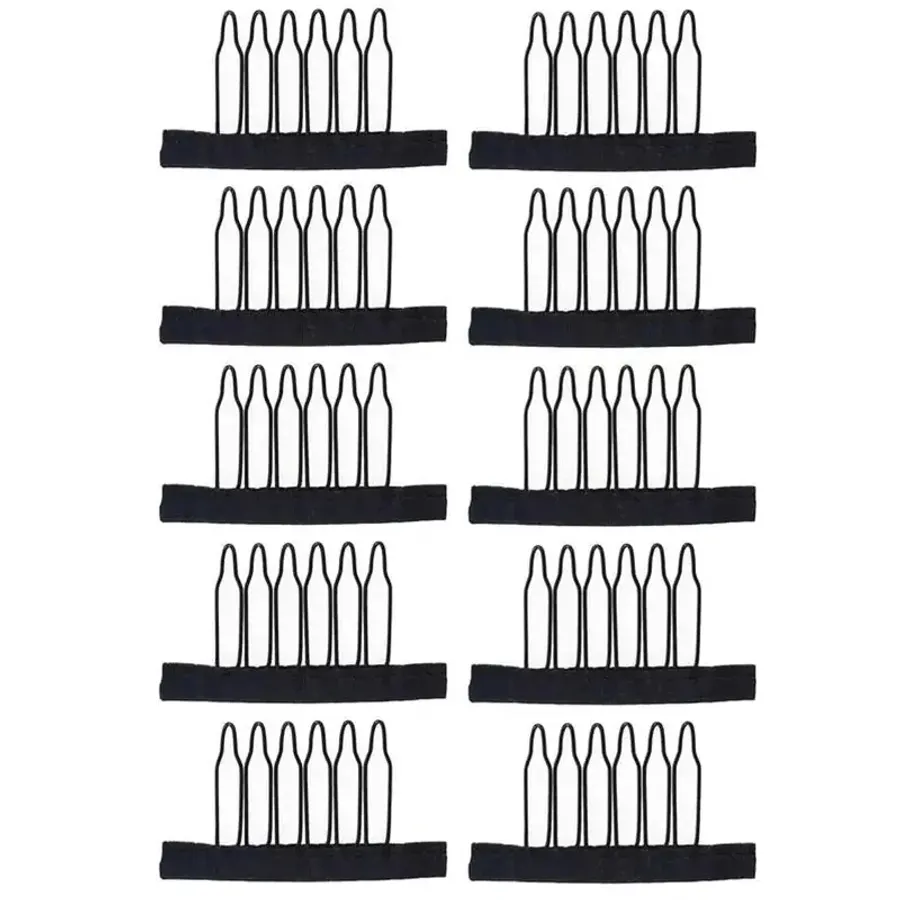 Wig Comb Clips Cloth And Stainless Steel Wig Combs 6 Teeth