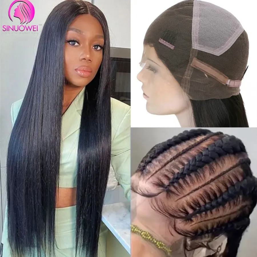 Full Lace Human Hair Straight Wigs Brazilian Transparent Lace