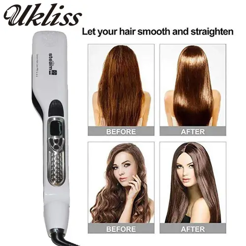 Professional Hair Straightener Steam Flat Iron Straightening