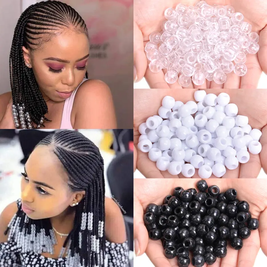 Hair Beads For Braid Dreadlock Crochet Braids Acrylic Round