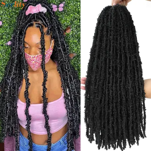 12'14'18'24'Butterfly Faux Locs Crochet Hair Twisted Boho
