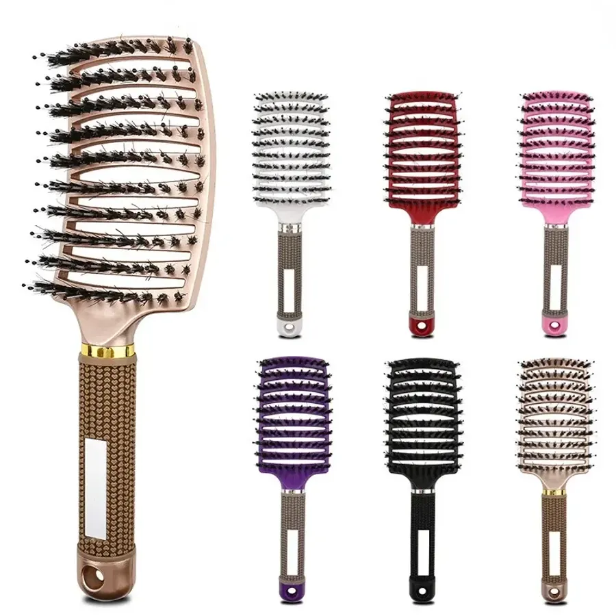 Hairbrush Bristle&Nylon Women Wet Curly Detangle Hair Brush