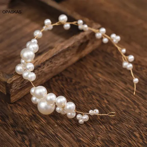 Pearl Hairbands Chain Hair Vine Bridal Headband Simple