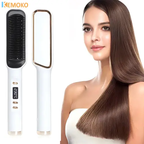 Hair Straightener Brush Heating Hot Comb Straightener