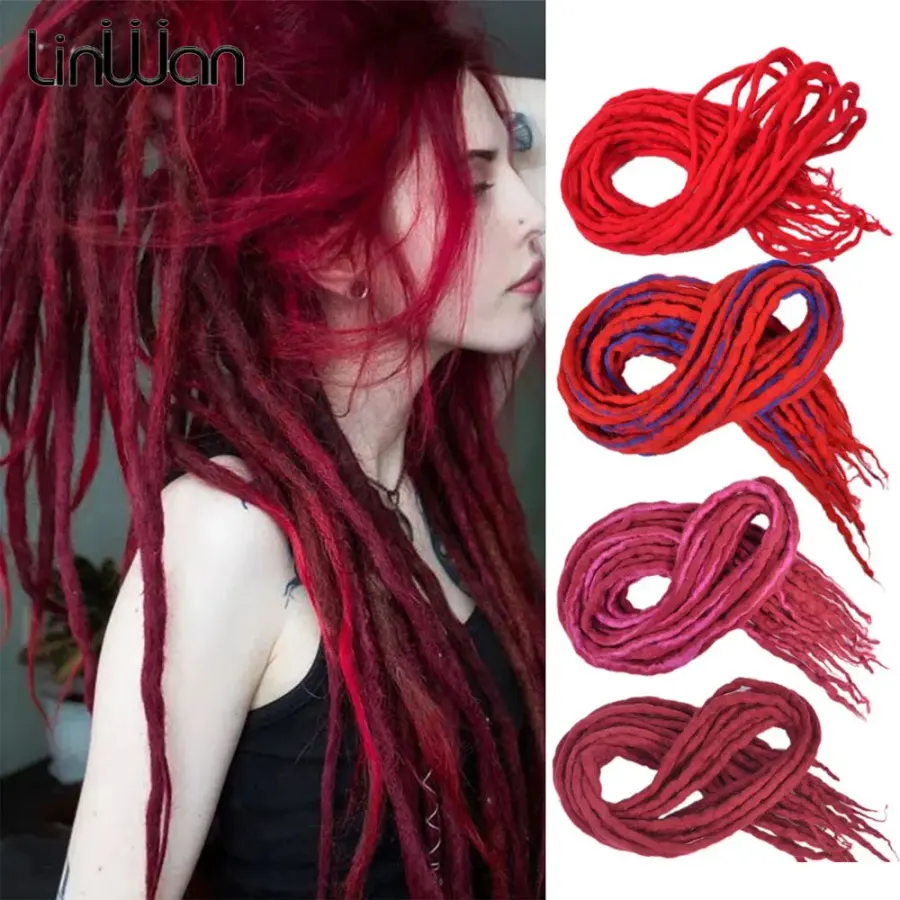Synthetic Dreadlocks Crochet Hair 20inch Soft Wool Dread Locs
