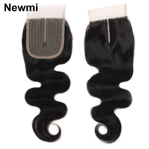 4x4x1 T Lace Body Wave Closure Human Hair Middle Part Body