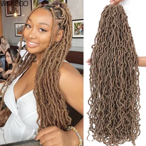 14 18 24 Inch Soft Locs Crochet Hair Pre Looped Ginger Faux