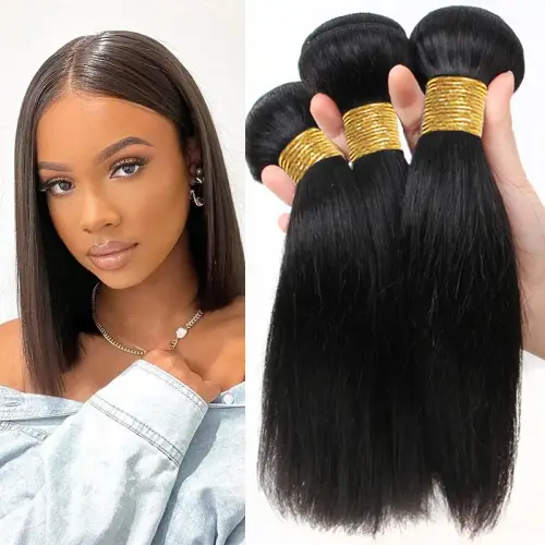 Hair Raw Indian Straight Human Hair Bundles Natural Black