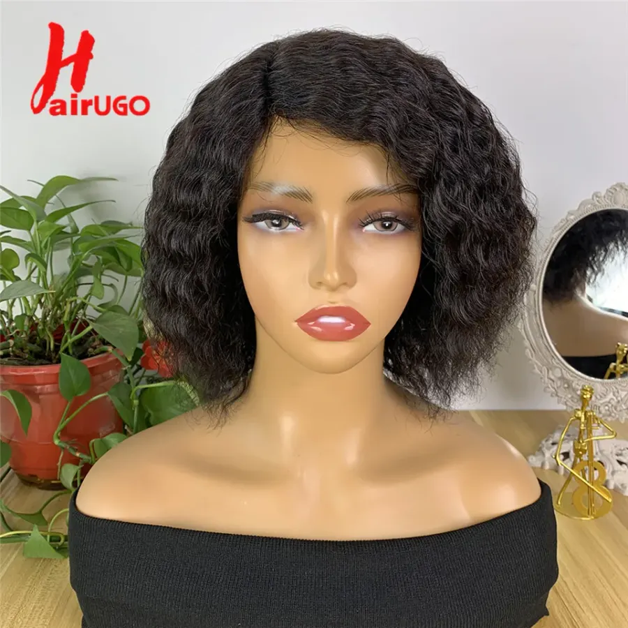 Curly 4x1 Lace Human Hair Wigs Deep Wave Glueless Human Hair