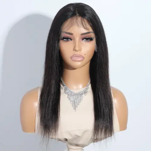 Sleek Straight Human Hair Wigs 16 Inch 13X6X1 Straight Lace