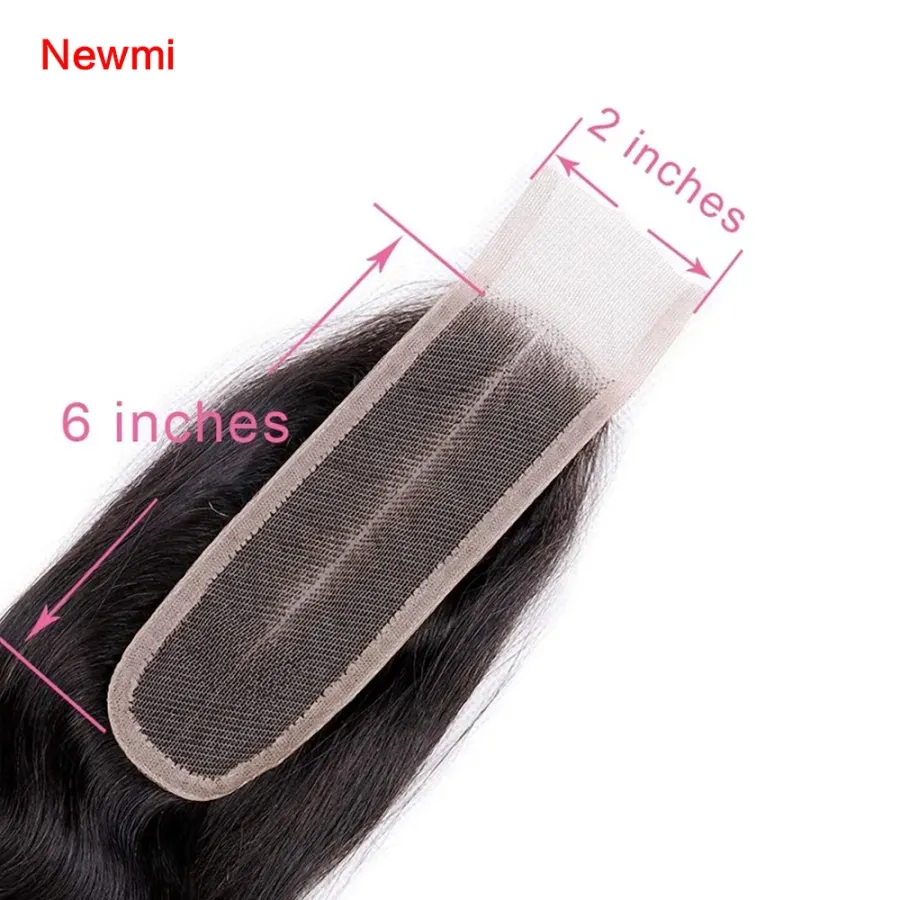 2x6 Lace Closure 100% Human Hair Transparent Lace Frontal