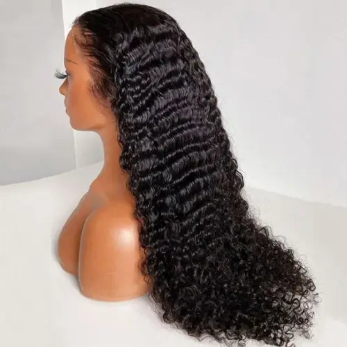 Deep Wave HD Transparent Lace Front Wig Human Hair Wet and