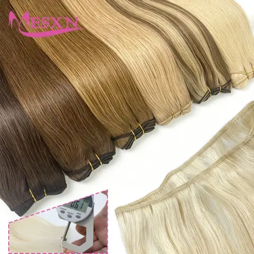 Human Hair Weft Extensions Hair Bundles Brown Blonde Color