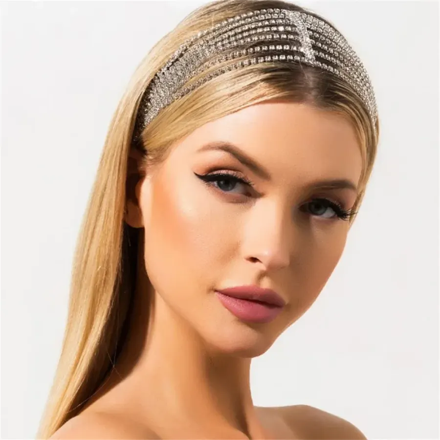 Fashionable Bling Rhinestone Hair Chain Head Jewelry Wedding