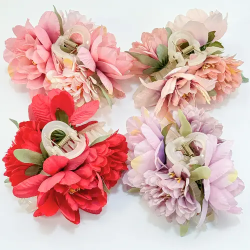 Girls Flower Hair Claw Clips Wedding Headdress For Bridal