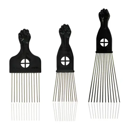 Black Metal African American Pick Comb Hair Combs Hair Comb