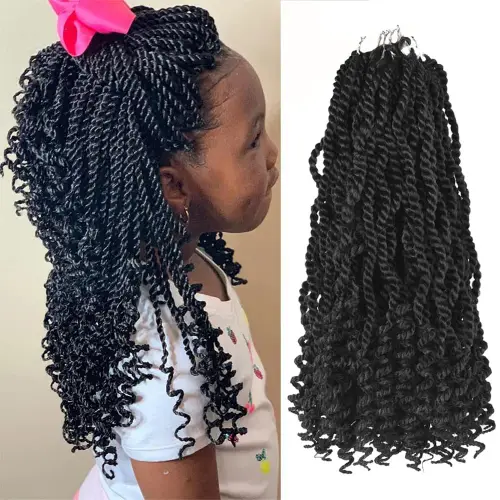 Wavy Senegalese Twist Crochet Hair 12 Inch Crochet Braids