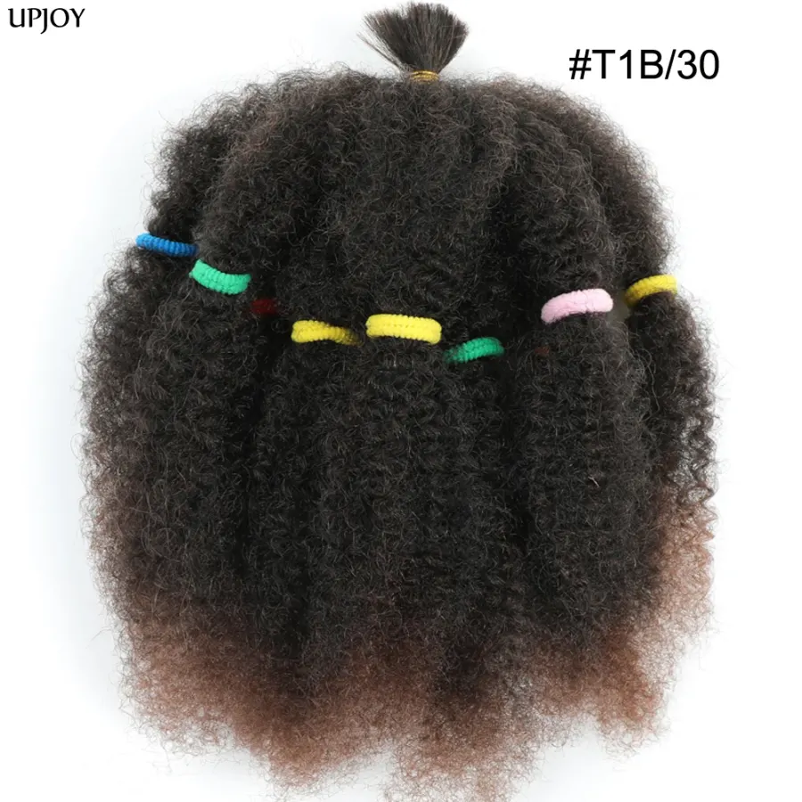 Afro Kinky Curly Hair Bulk Synthetic 12inch Ombre Marley