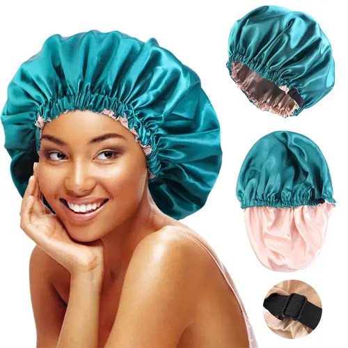 Satin Bonnet For Sleeping Adjustable Silk Bonnet For Curly