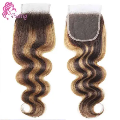 Highlight 4x4 Lace Closure Human Hair Pre-Plucked 4/27