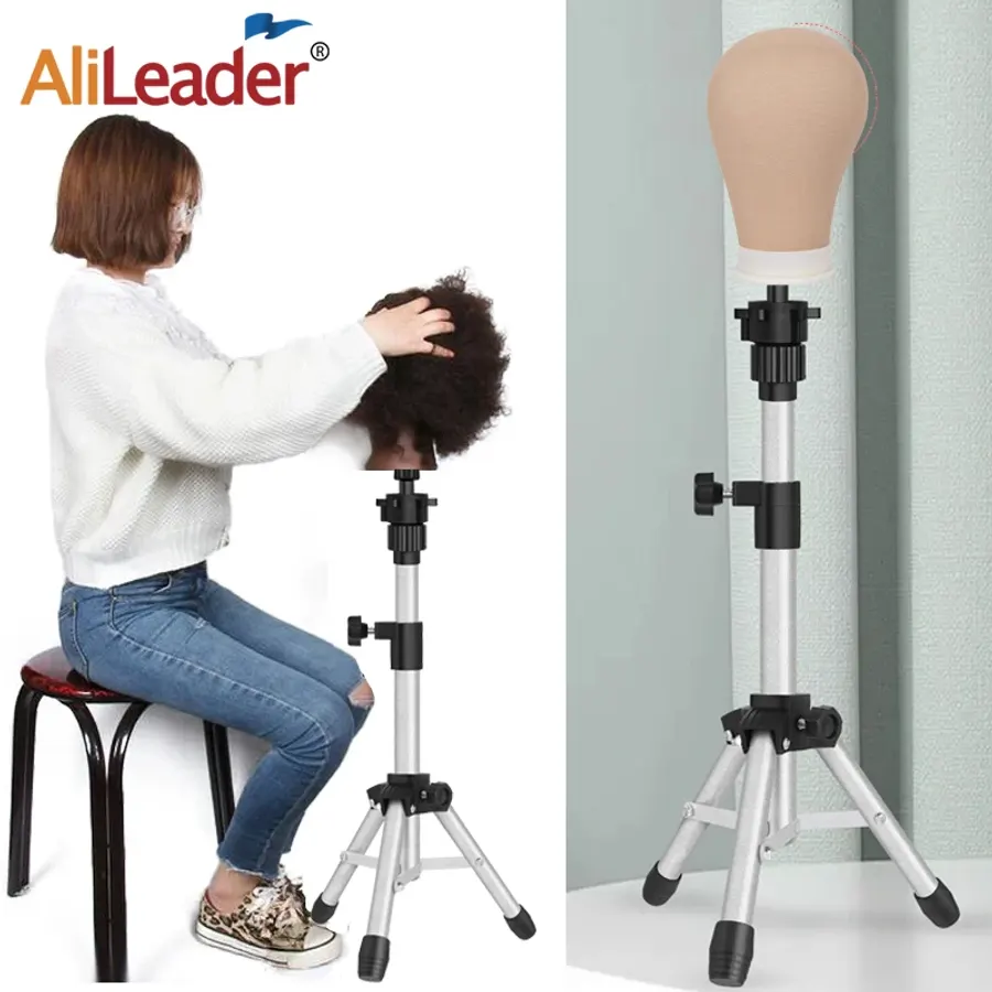 Adjustable Wig Tripod Stand Mannequin Head Stand 64Cm Luxury