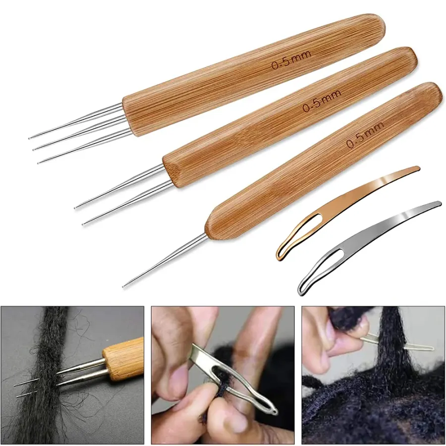 5/3PCS Dreadlock Crochet Hook Tool Kit Braid Hair Dreadlocks