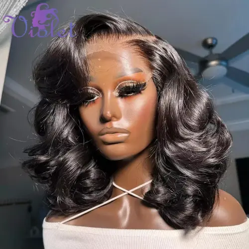 Loose Wave 4x4 Lace Closure Bob Wig Pre Plucked 180 Density