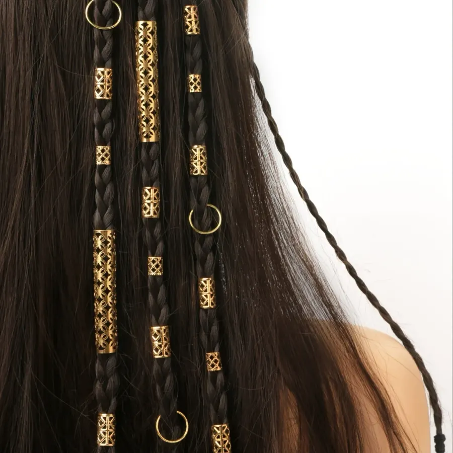 31Pcs Hair Braids Cuffs, Hair Charms Dreadlock Jewelry Braid