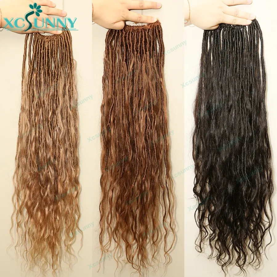 Body Wave Pre Looped Crochet Boho Locs With Human Hair Curls