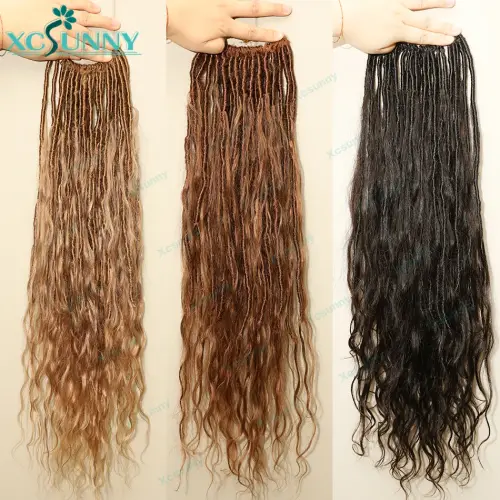 Body Wave Pre Looped Crochet Boho Locs With Human Hair Curls